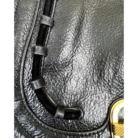 Aimee Kestenberg Ashton Black Leather Saddle Crossbody Purse - Picture 3 of 10